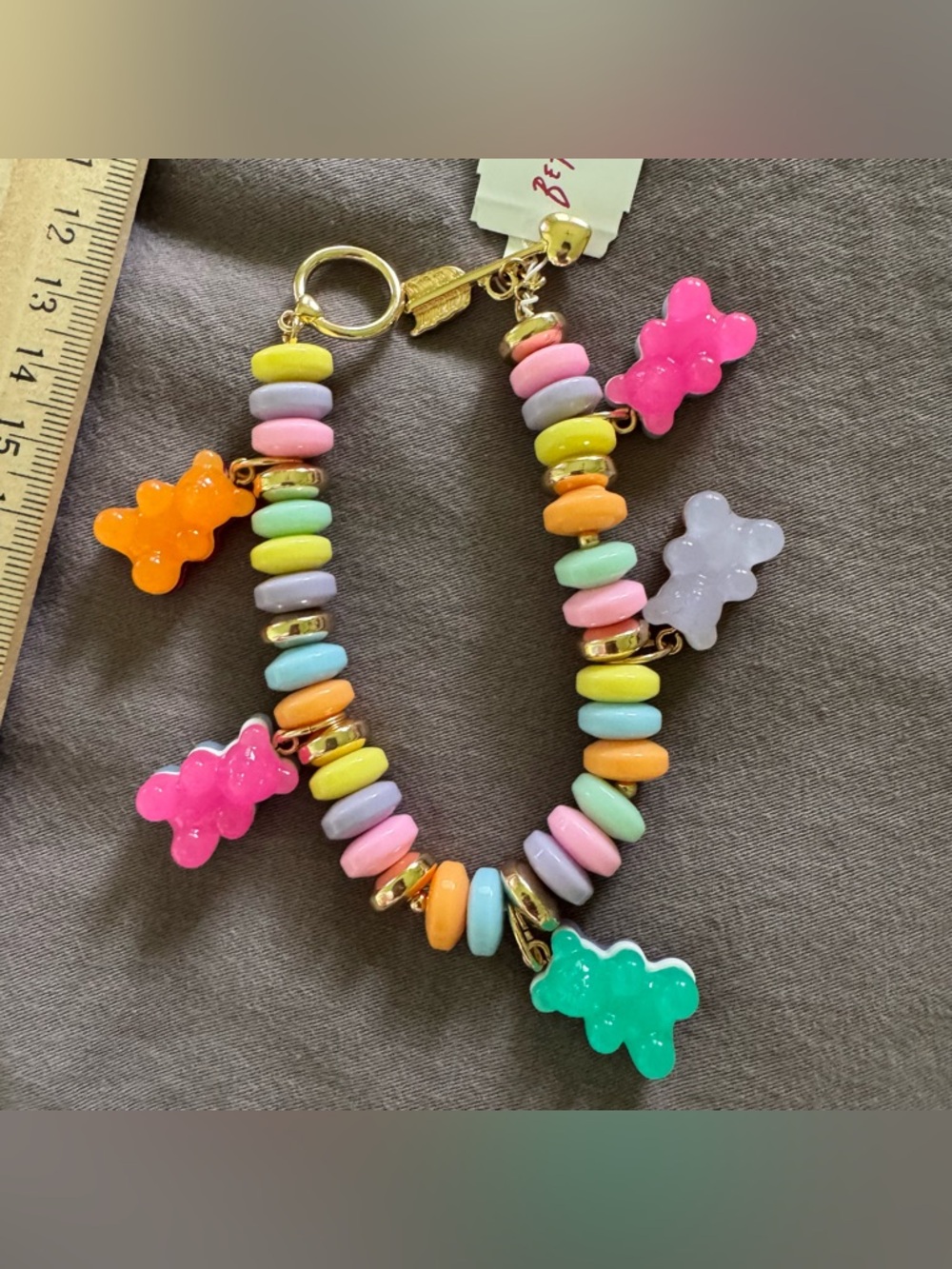 NEW NWT! Betsey Johnson Gummy Bear Beaded Multicolor Rainbow Candy Bracelet
